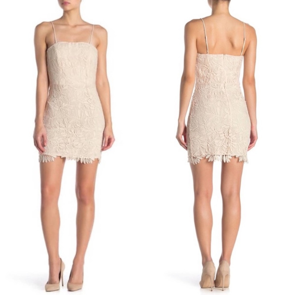 NSR Vivi Cocktail Dress Womens Large Cream Floral Lace Romantic Fairy